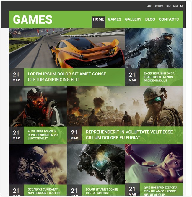 New Game Responsive Template