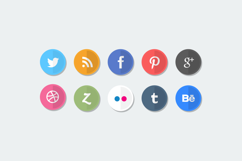 Best Free flat social media icons