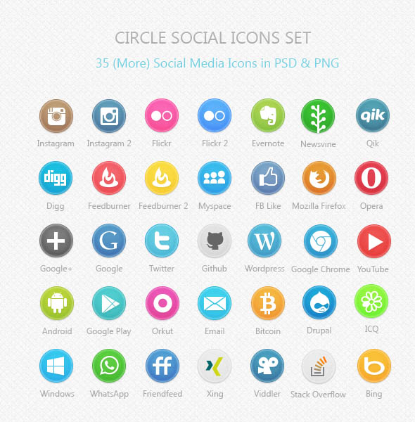 circle social icons