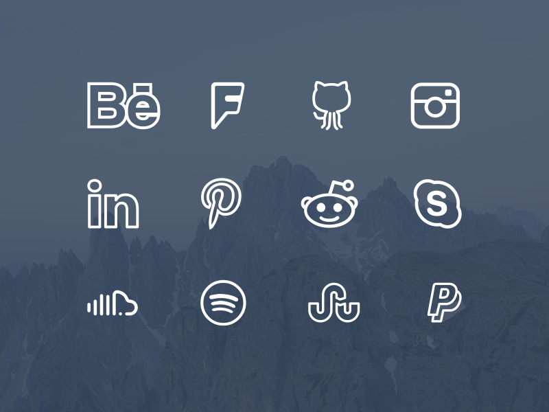 free simple line icons font