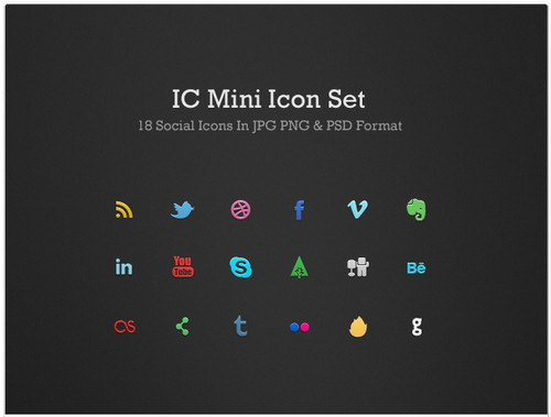 ic mini social icon set