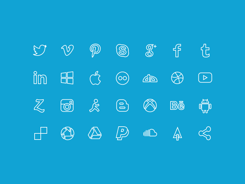 minima flat social icons