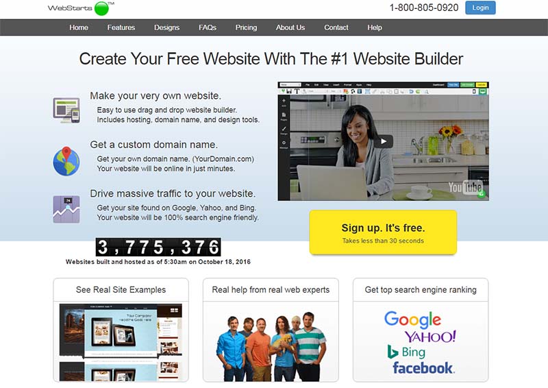 webstarts free drag and drop website builder