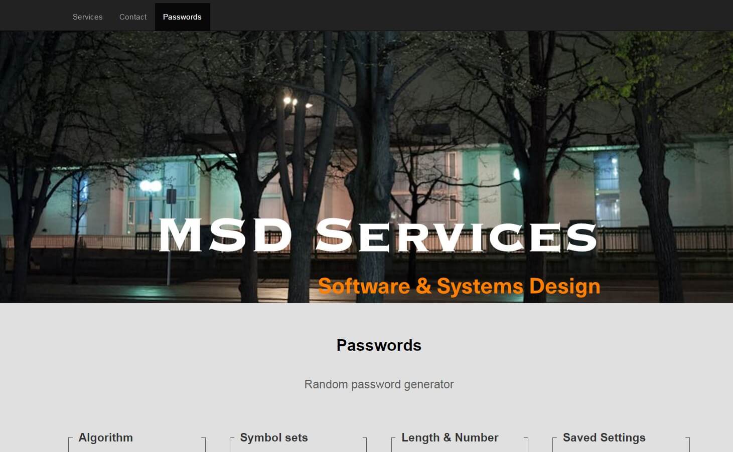 MSD Password Generator