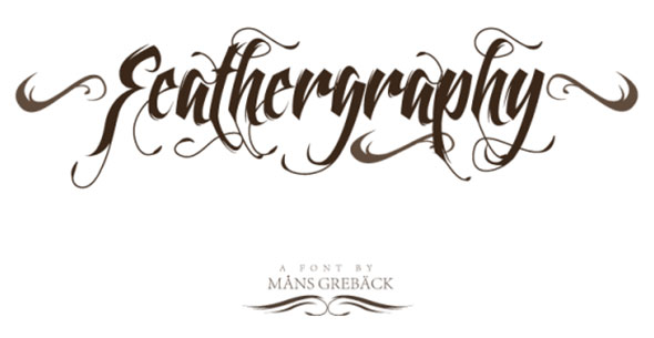 feather tattoos font