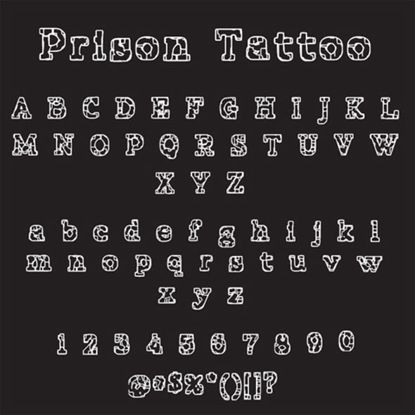 prison tattoos font