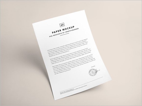 A4 Paper PSD MockUp Free Templates Download