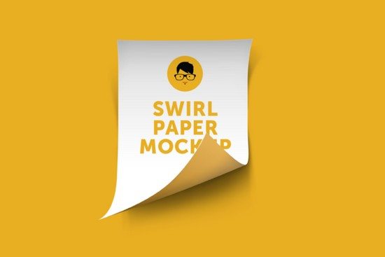A4 Swirl Paper PSD Mockup