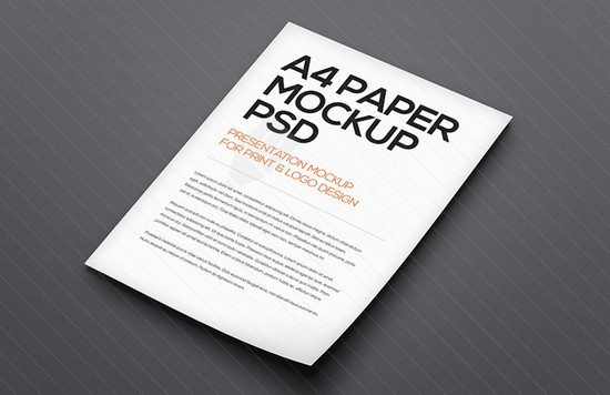 Floating A4 Paper Mockup Template