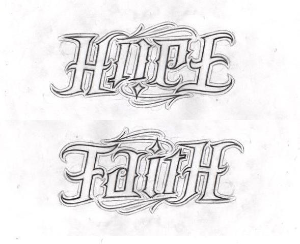 Hope_Faith ambigram examples