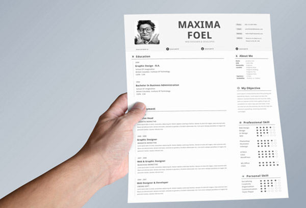 Simple Single Page Indesign Resume Templates
