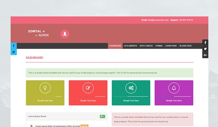 Zontal Dashboard Template