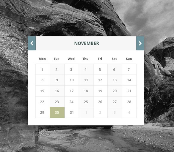 Clearn PSD Calendar Template