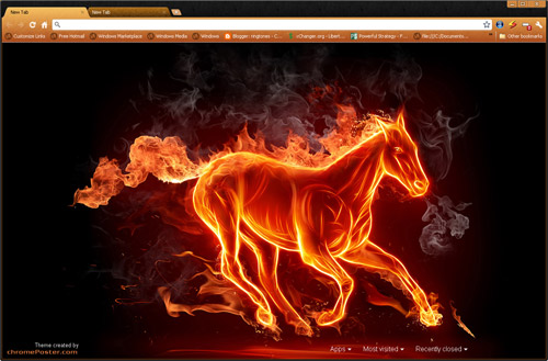 fiery horse Chrome Theme
