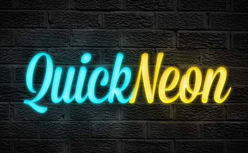 Quick Neon Free Photoshop Text