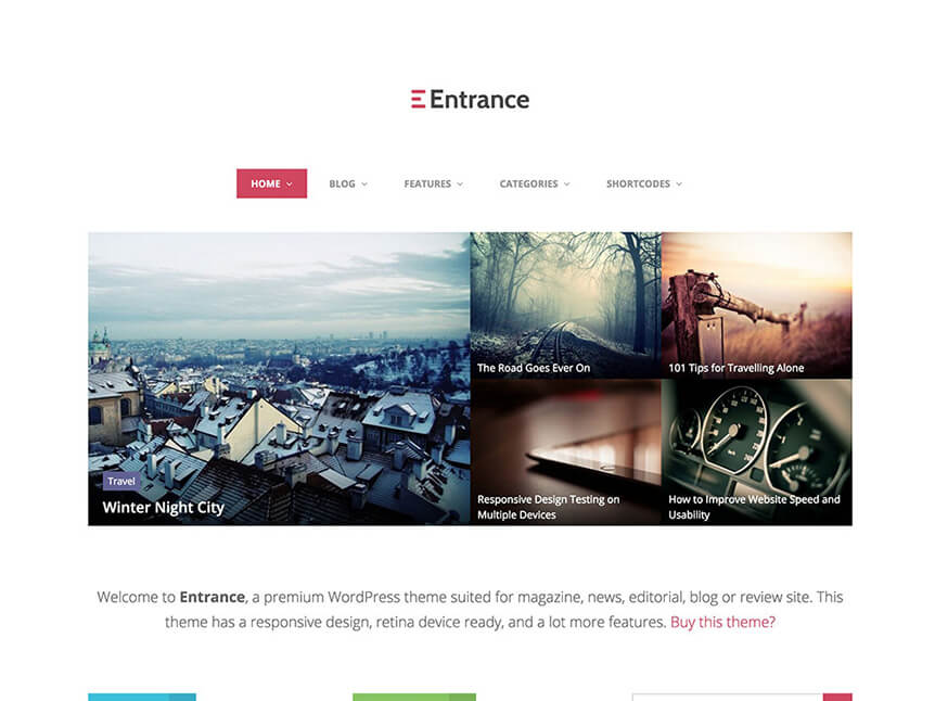entrance Best Review WordPress Theme for Product Review Website