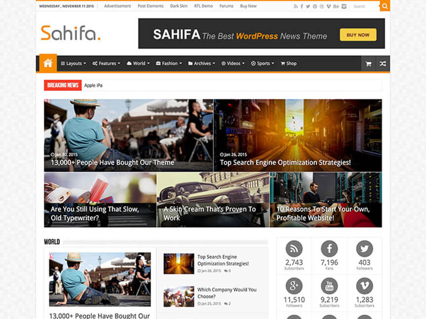 sahifa Review WordPress Theme