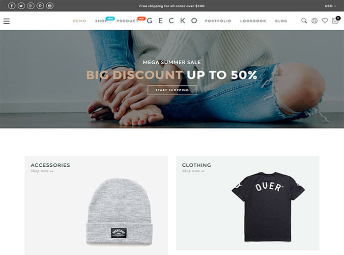 GECKO T Shirt Store WordPress
