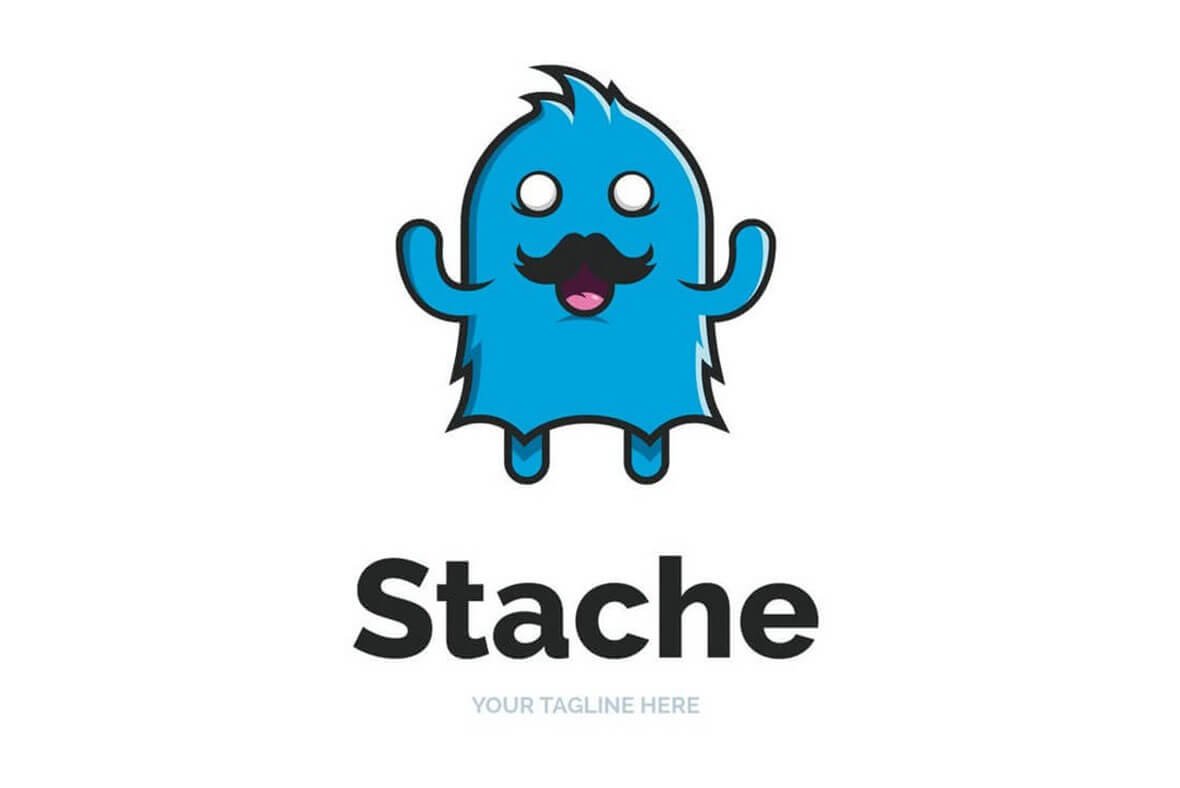 Moustache Logo Design Template
