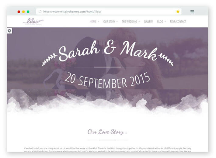 Lilac HTML Wedding Website