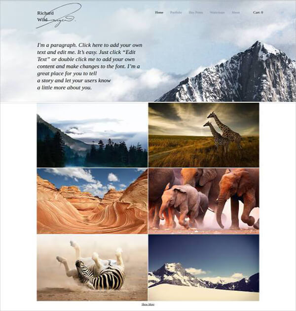 Wildlife HTML5 Photography Website