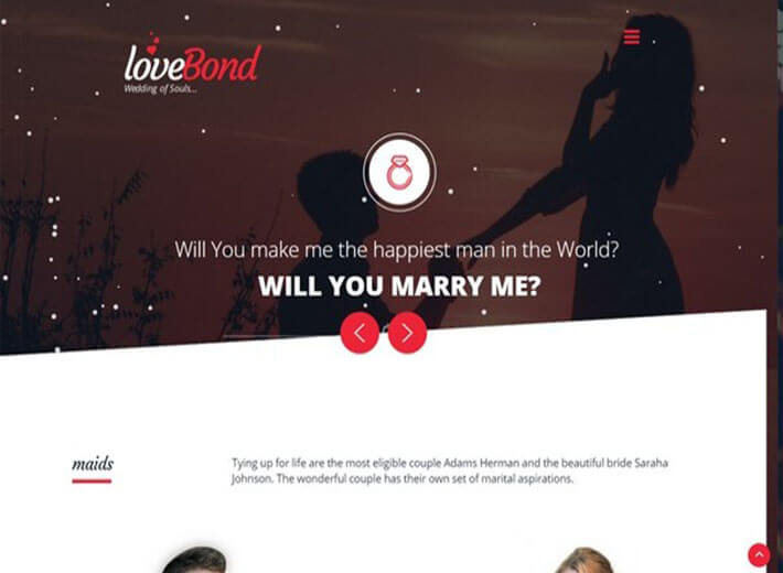 lovebond Wedding Website Template