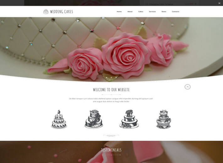 wedding cake HTML Wedding Website
